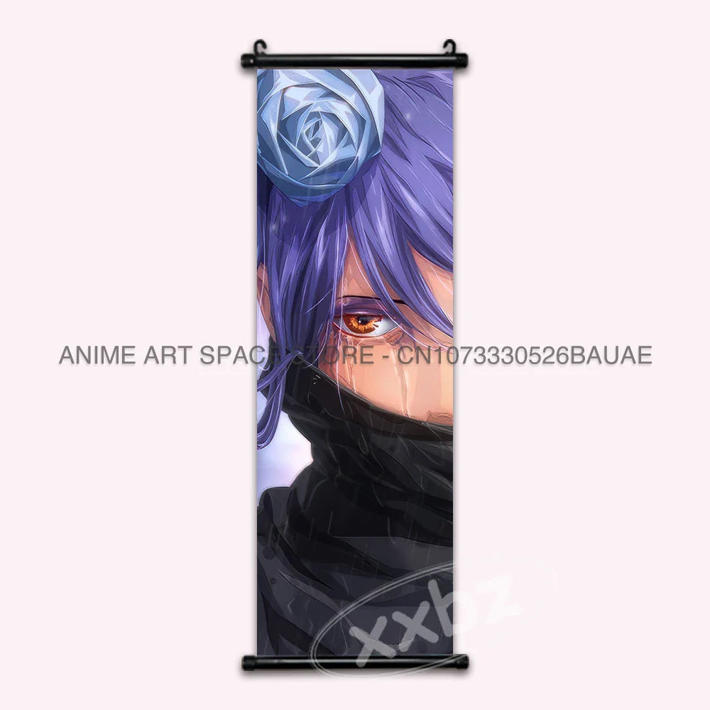 Naruto Hanging Paintings: Gaara, Obito Uchiha, Rock Lee, Kakashi, and Pain