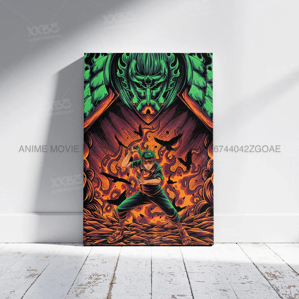 Uzumaki Naruto Poster – Jiraiya & Kakashi Anime Art for Home Decor