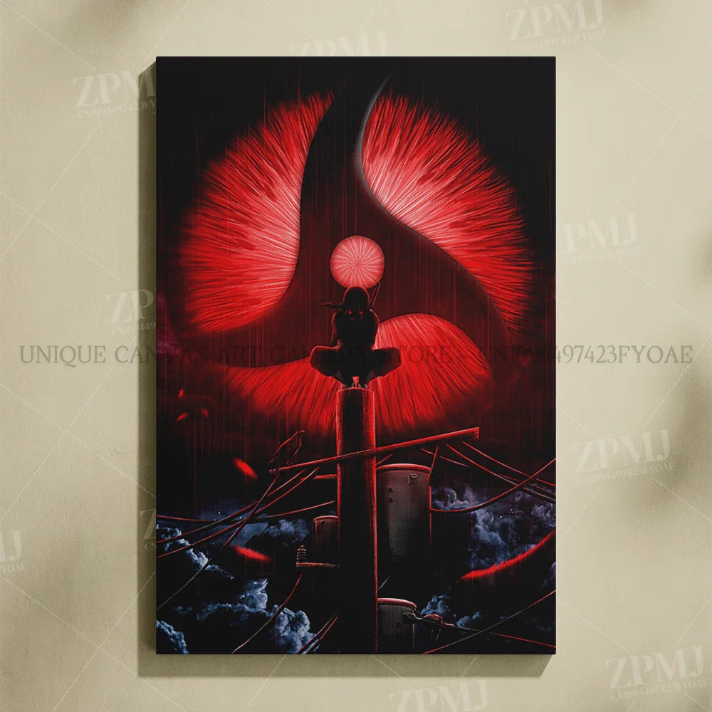 Uchiha Itachi Canvas Print – Japanese Anime Wall Art for Home Decor