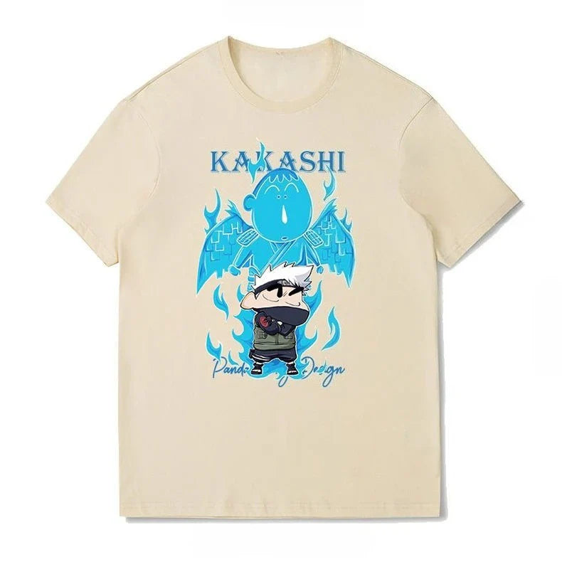 Joint Kakashi T-shirt – Creative Naruto Cartoon Animation Print Short-sleeved Top