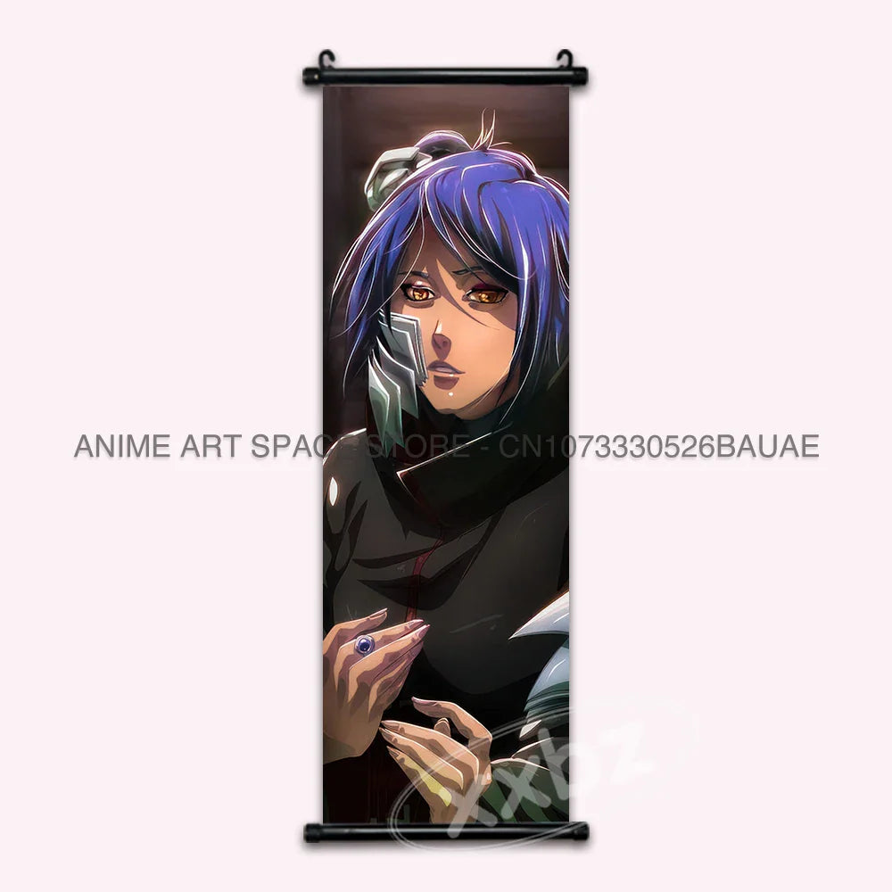 Naruto Hanging Paintings: Gaara, Obito Uchiha, Rock Lee, Kakashi, and Pain