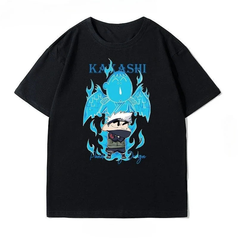 Joint Kakashi T-shirt – Creative Naruto Cartoon Animation Print Short-sleeved Top
