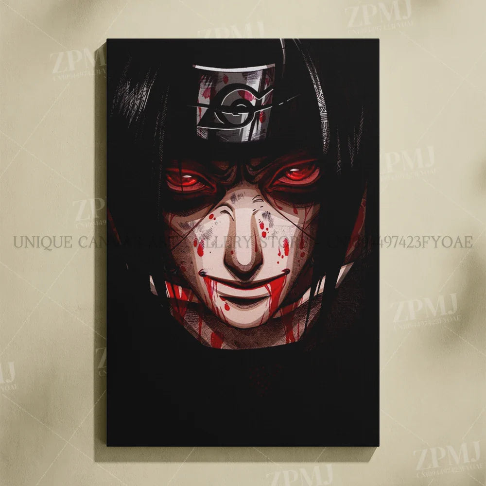 Uchiha Itachi Canvas Print – Japanese Anime Wall Art for Home Decor