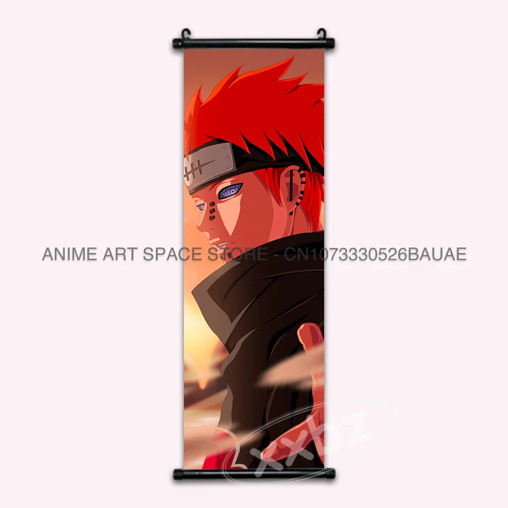 Naruto Hanging Paintings: Gaara, Obito Uchiha, Rock Lee, Kakashi, and Pain