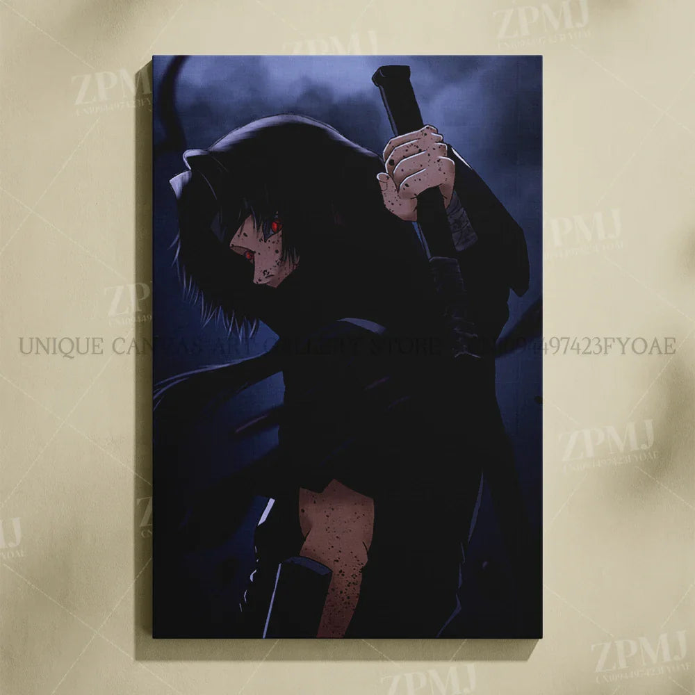 Uchiha Itachi Canvas Print – Japanese Anime Wall Art for Home Decor