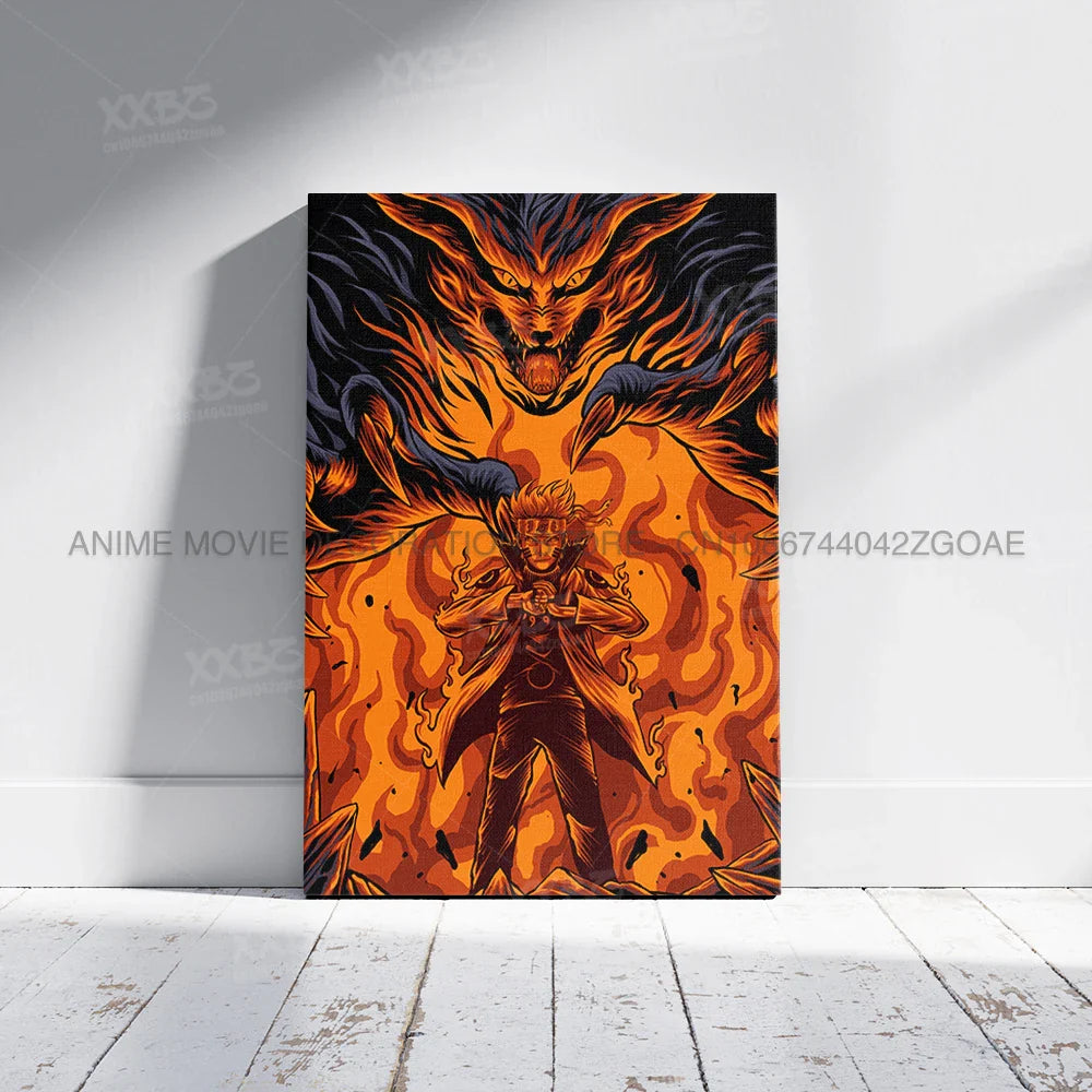 Uzumaki Naruto Poster – Jiraiya & Kakashi Anime Art for Home Decor
