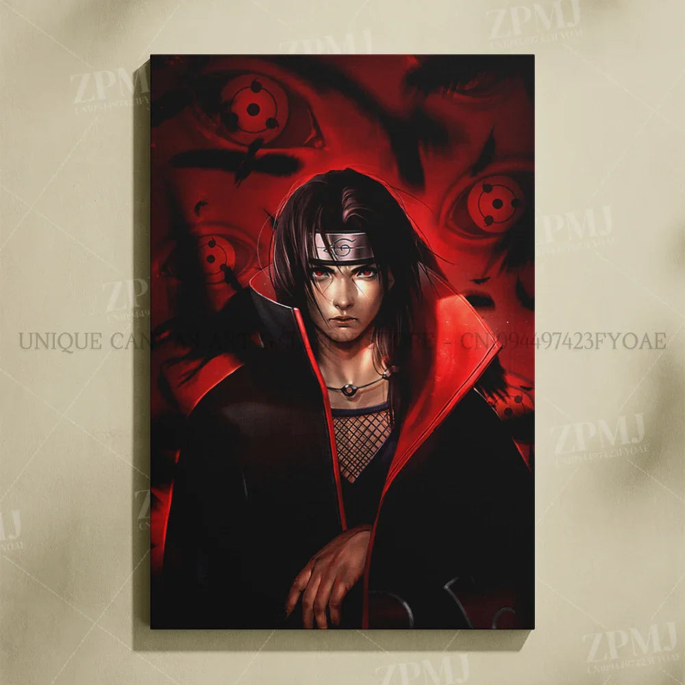 Uchiha Itachi Canvas Print – Japanese Anime Wall Art for Home Decor