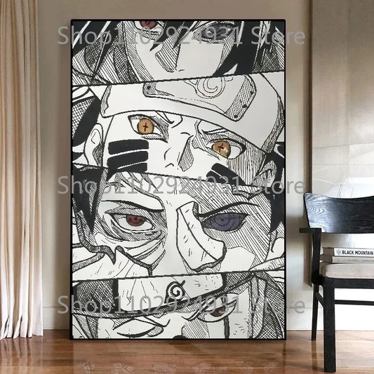 Japanese Classic Anime Uzumaki Naruto Black and White Poster