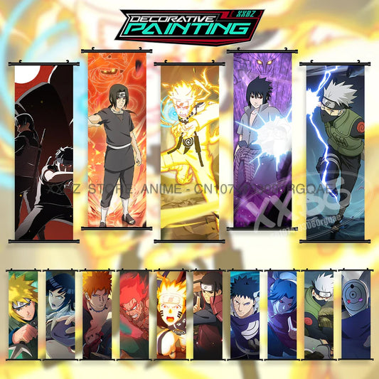 Uzumaki Naruto Scrolls Pictures Uchiha Sasuke Decorative Hanging Painting