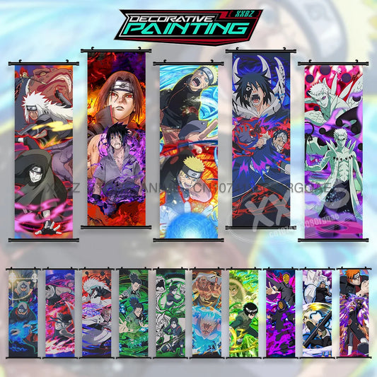 Naruto Scrolls Picture Anime Posters: Sasuke, Shikamaru, and Rock Lee