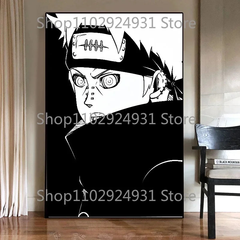 Japanese Classic Anime Uzumaki Naruto Black and White Poster