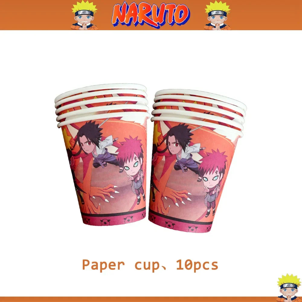 Cartoon Narutoed Anime Ninja Birthday Party Decoration Set