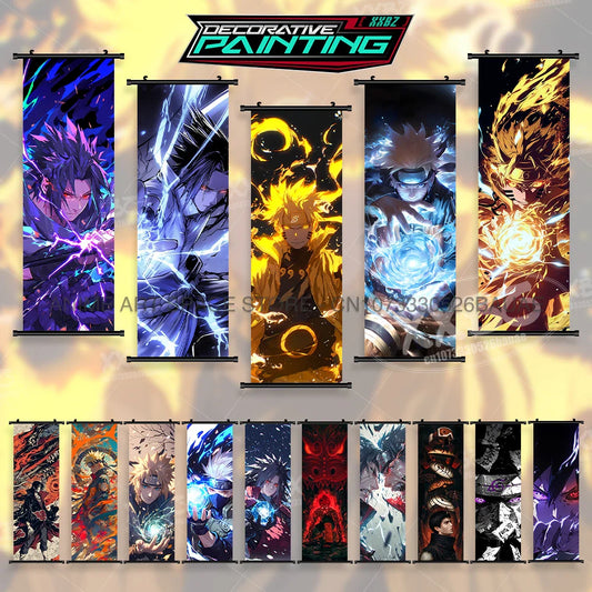 Japanese Anime Naruto Wall Artwork Canvas Scrolls - Uchiha Sasuke Print