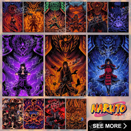 Uzumaki Naruto Poster – Jiraiya & Kakashi Anime Art for Home Decor