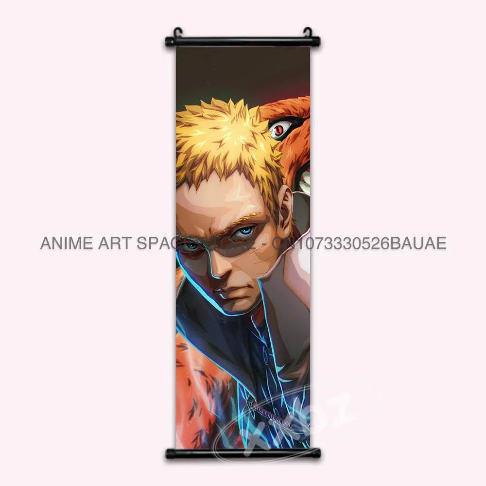 Naruto Hanging Paintings: Gaara, Obito Uchiha, Rock Lee, Kakashi, and Pain