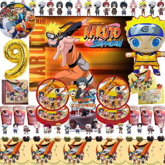 Cartoon Narutoed Anime Ninja Birthday Party Decoration Set