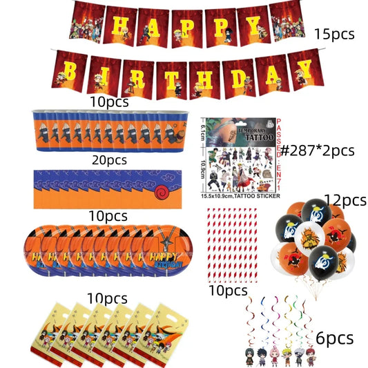 1SET Anime Narutoed Theme Boy Favors DIY Birthday Festival Gift