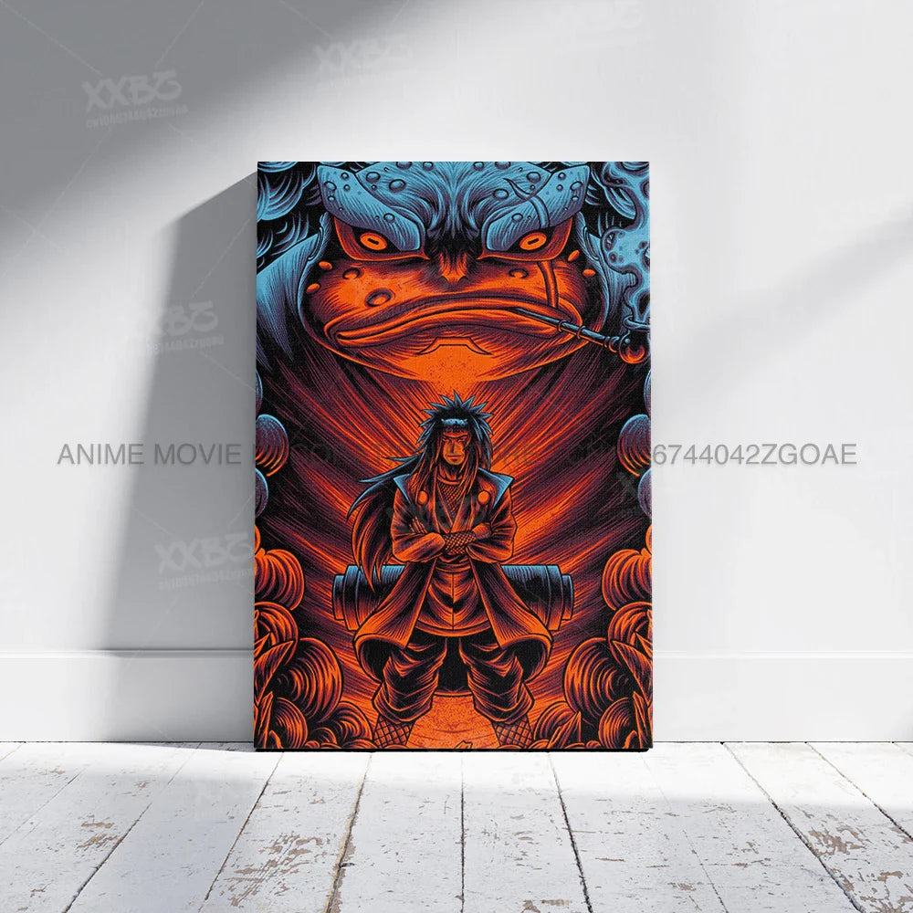Uzumaki Naruto Poster – Jiraiya & Kakashi Anime Art for Home Decor
