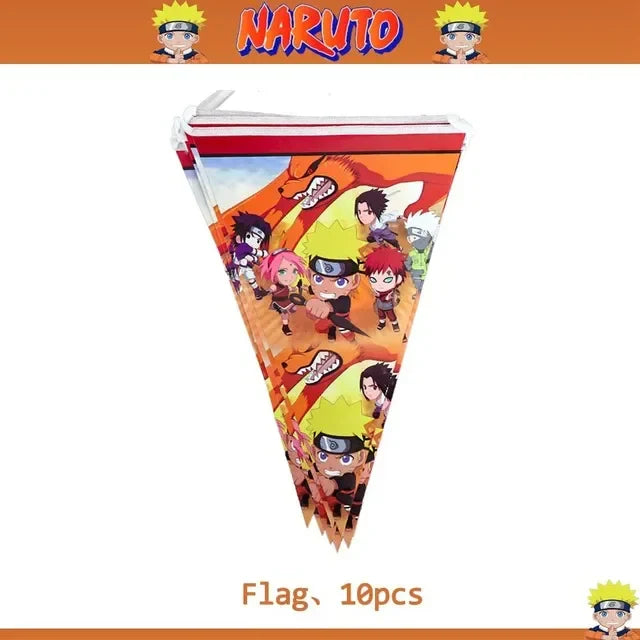 Cartoon Narutoed Anime Ninja Birthday Party Decoration Set
