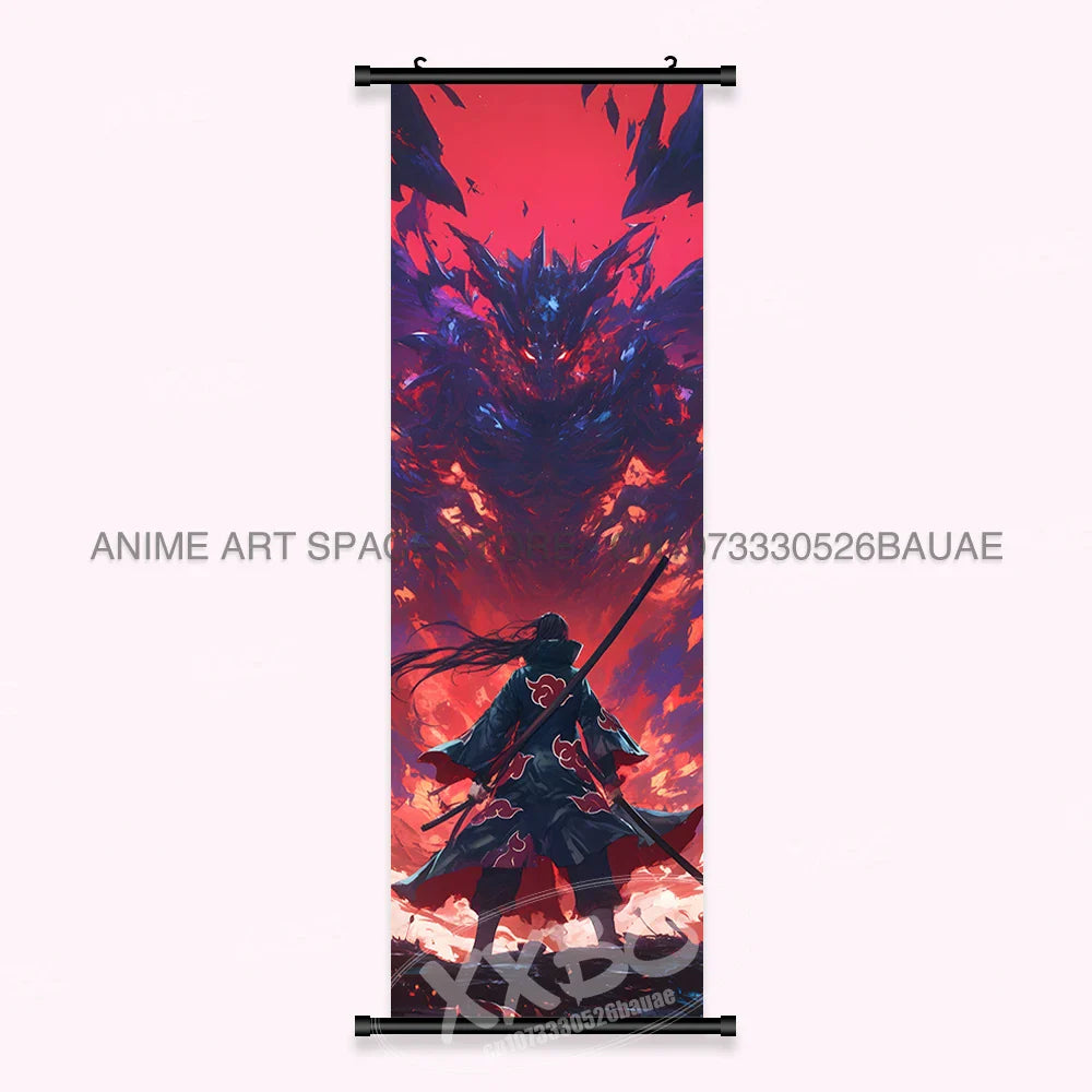 Japanese Anime Naruto Wall Artwork Canvas Scrolls - Uchiha Sasuke Print