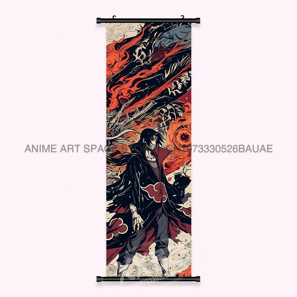 Japanese Anime Naruto Wall Artwork Canvas Scrolls - Uchiha Sasuke Print