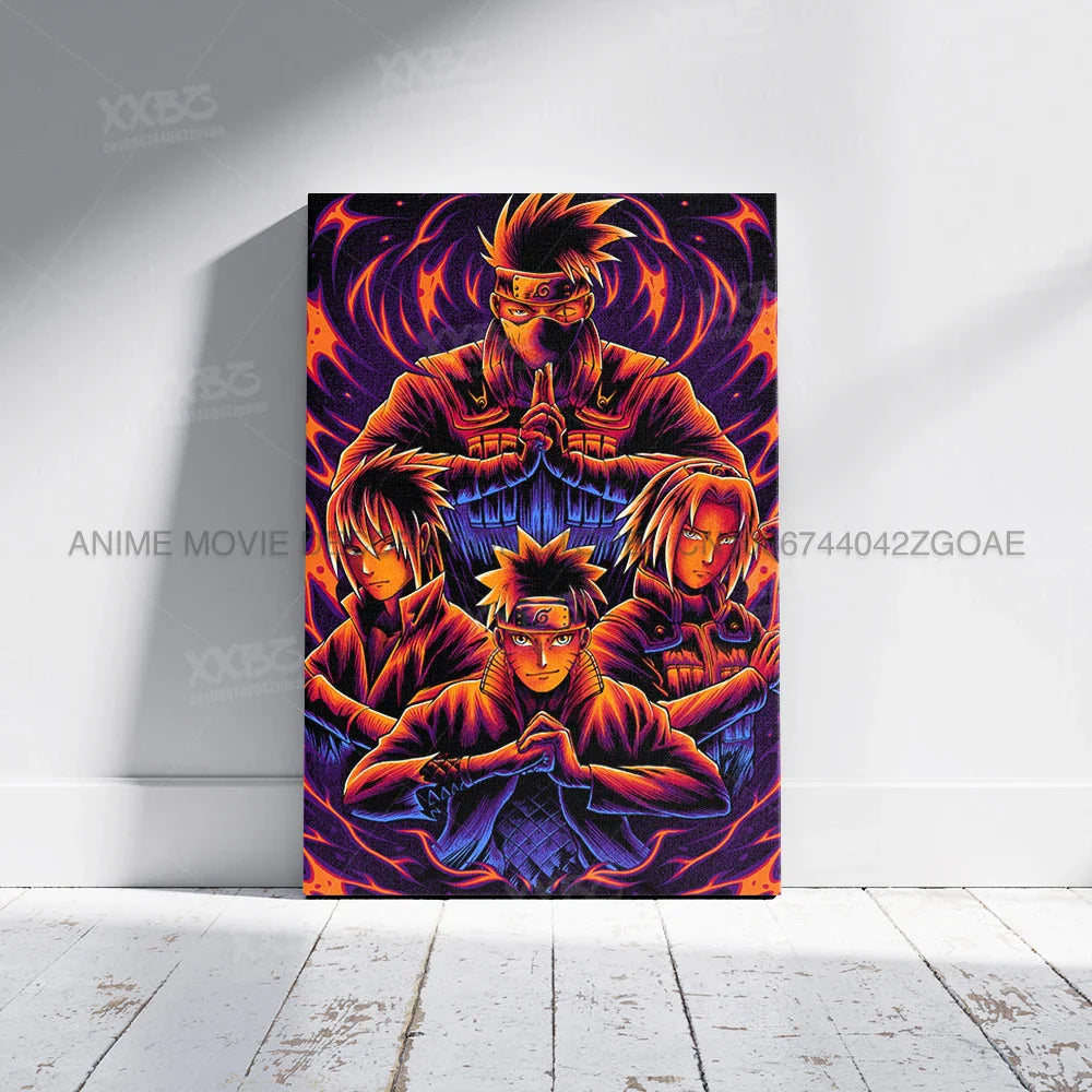 Uzumaki Naruto Poster – Jiraiya & Kakashi Anime Art for Home Decor