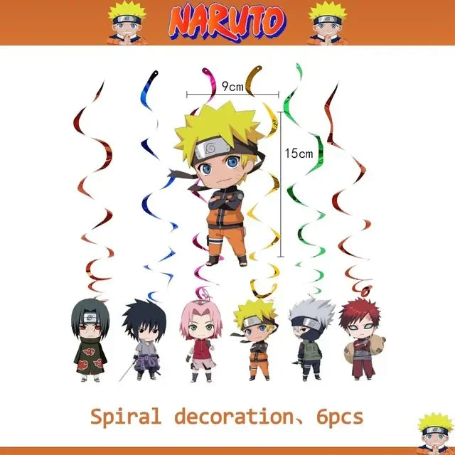 Cartoon Narutoed Anime Ninja Birthday Party Decoration Set