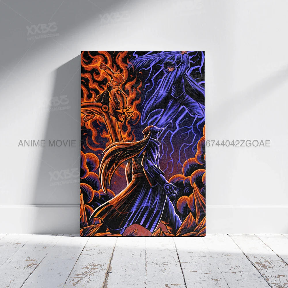 Uzumaki Naruto Poster – Jiraiya & Kakashi Anime Art for Home Decor