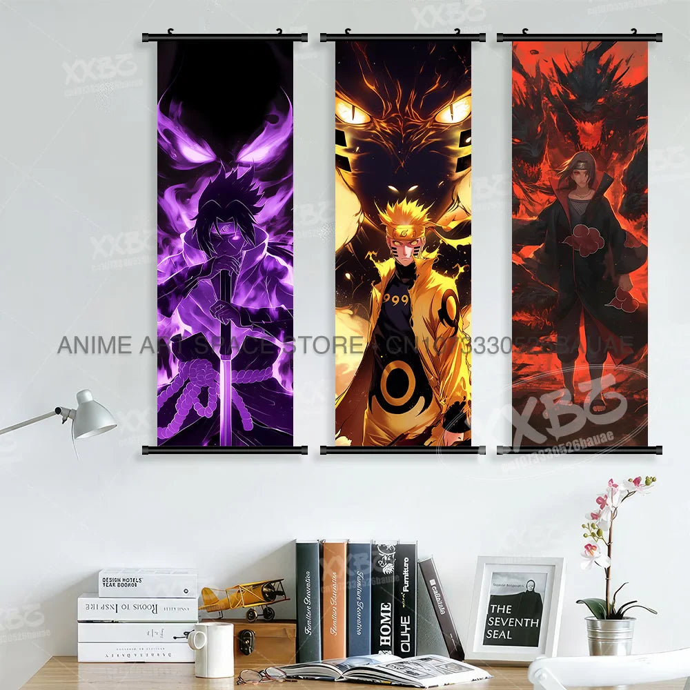 Japanese Anime Naruto Wall Artwork Canvas Scrolls - Uchiha Sasuke Print