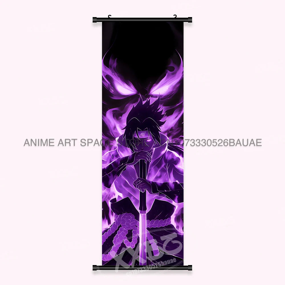 Japanese Anime Naruto Wall Artwork Canvas Scrolls - Uchiha Sasuke Print