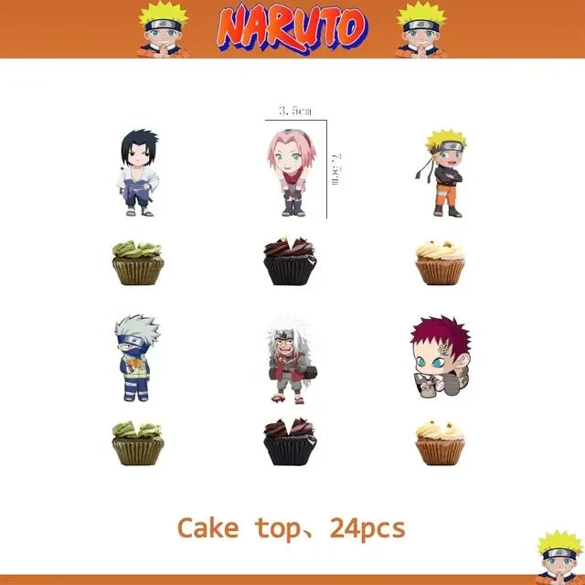 Cartoon Narutoed Anime Ninja Birthday Party Decoration Set