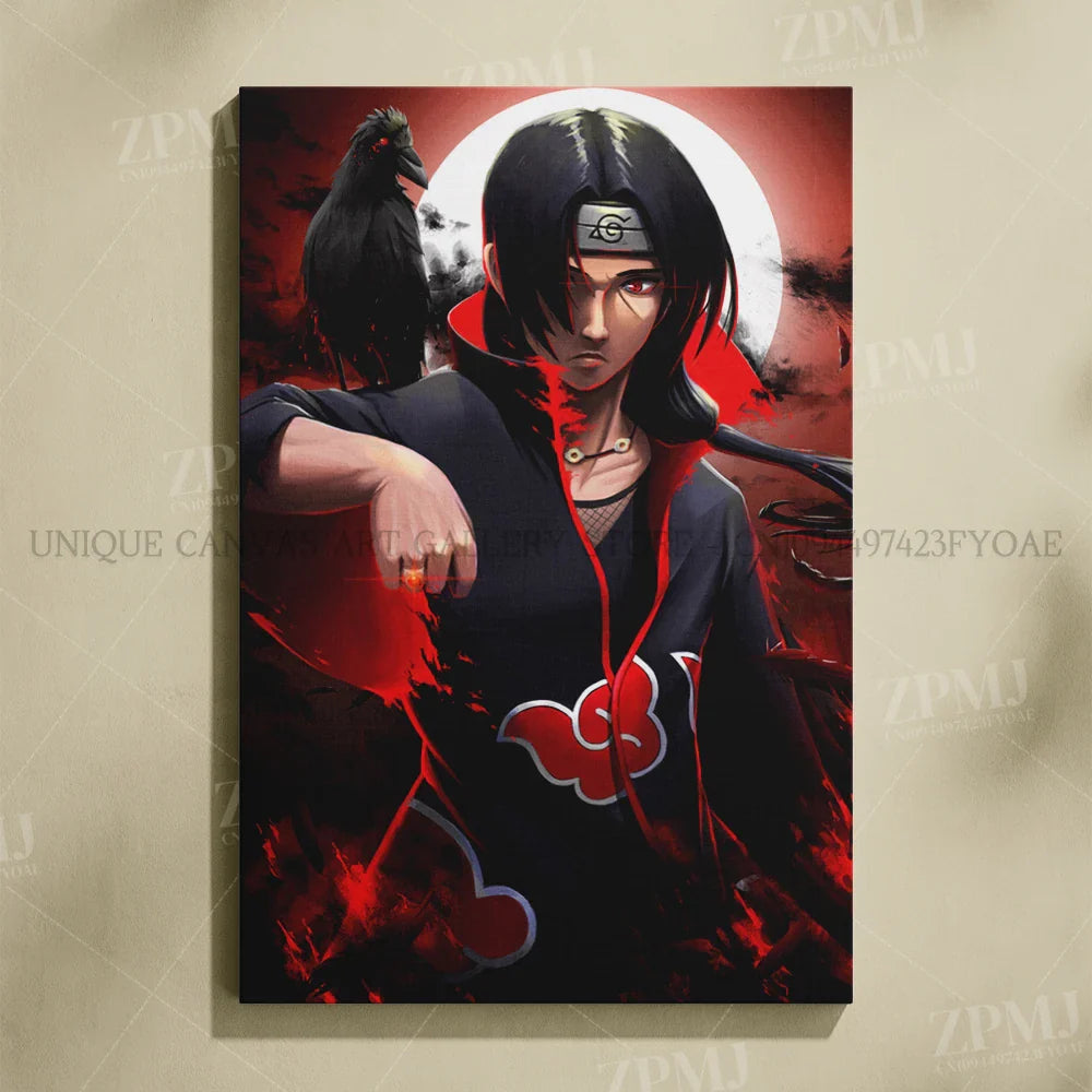 Uchiha Itachi Canvas Print – Japanese Anime Wall Art for Home Decor
