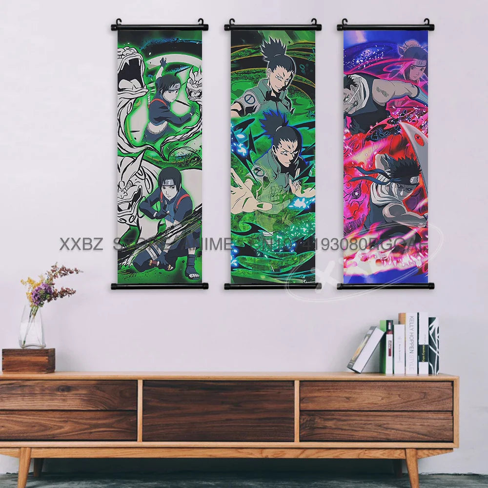 Naruto Scrolls Picture Anime Posters: Sasuke, Shikamaru, and Rock Lee
