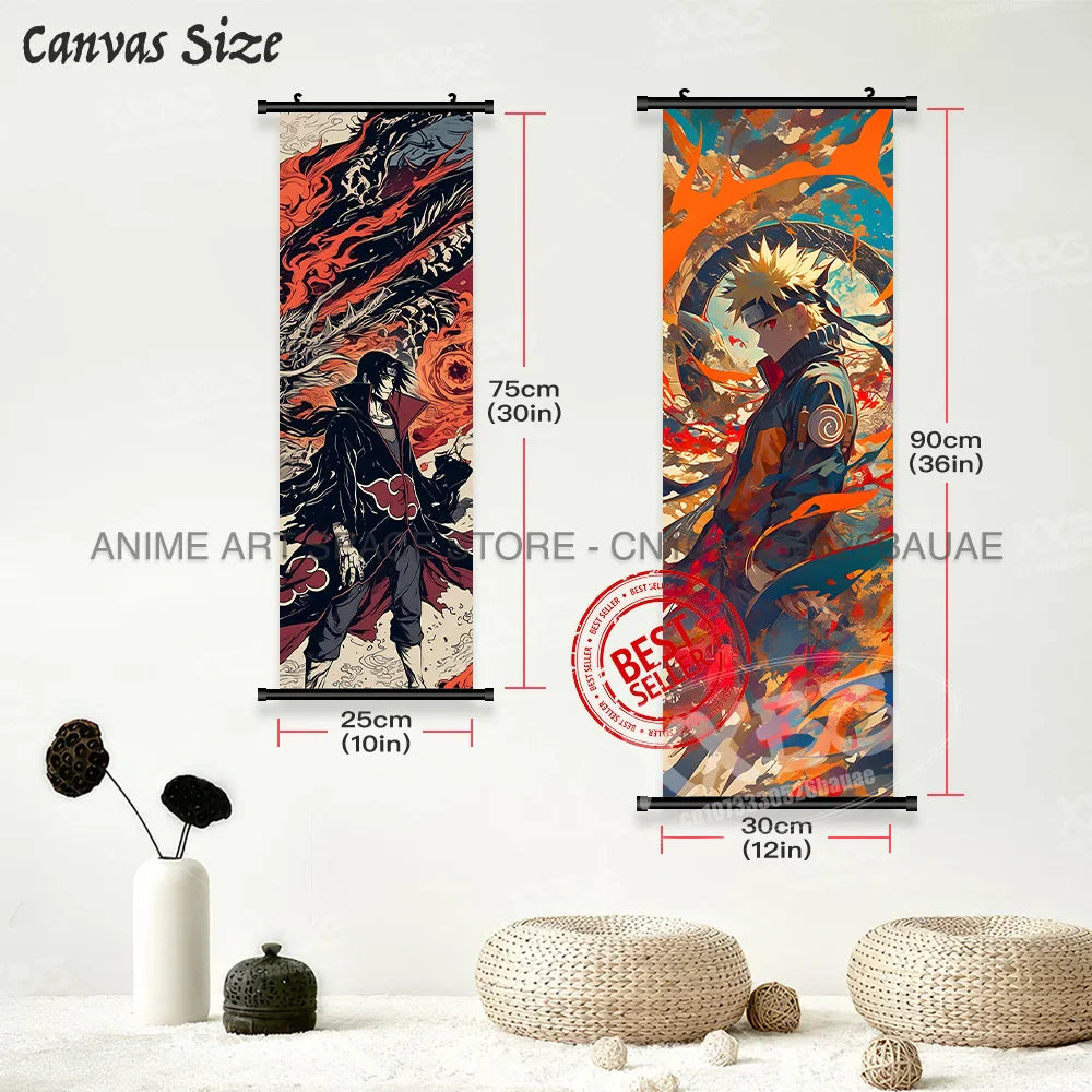 Japanese Anime Naruto Wall Artwork Canvas Scrolls - Uchiha Sasuke Print