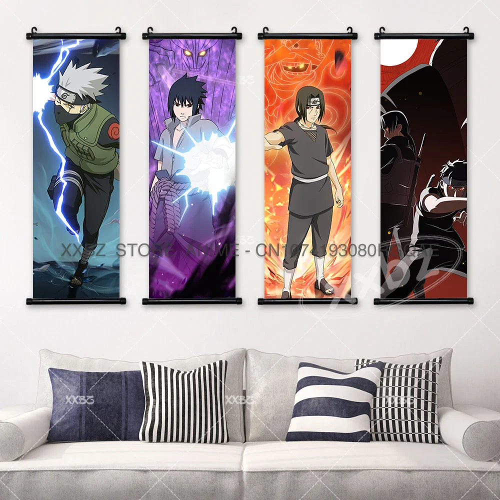 Uzumaki Naruto Scrolls Pictures Uchiha Sasuke Decorative Hanging Painting