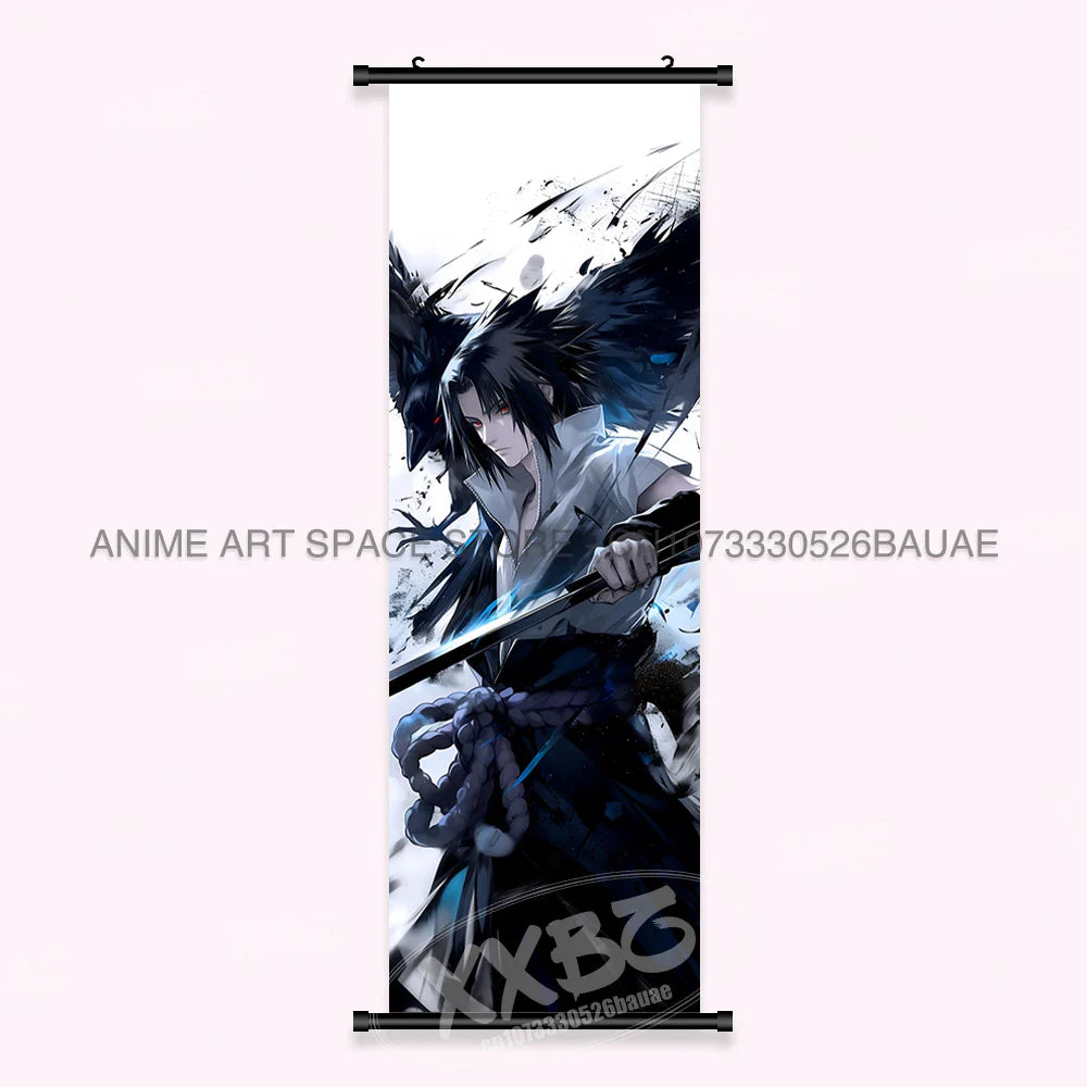 Japanese Anime Naruto Wall Artwork Canvas Scrolls - Uchiha Sasuke Print