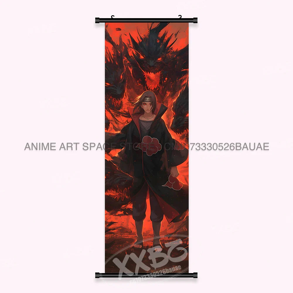 Japanese Anime Naruto Wall Artwork Canvas Scrolls - Uchiha Sasuke Print