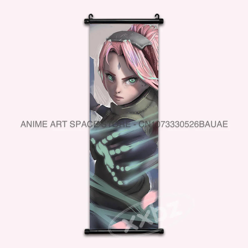 Naruto Hanging Paintings: Gaara, Obito Uchiha, Rock Lee, Kakashi, and Pain