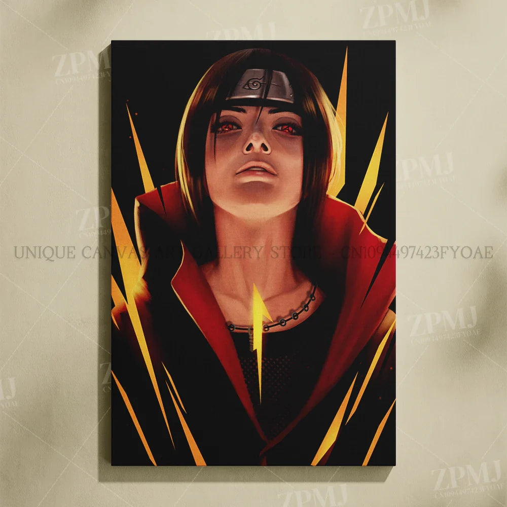 Uchiha Itachi Canvas Print – Japanese Anime Wall Art for Home Decor