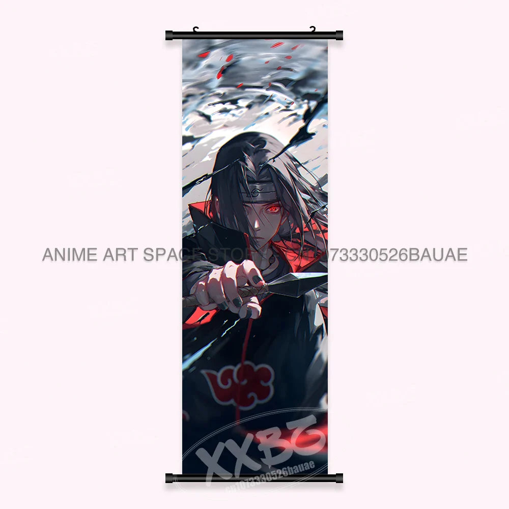 Japanese Anime Naruto Wall Artwork Canvas Scrolls - Uchiha Sasuke Print