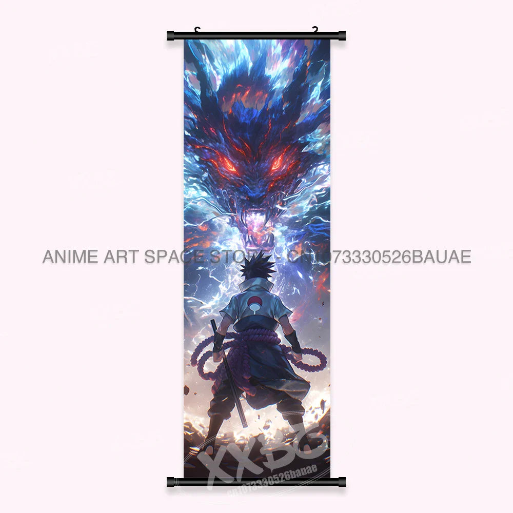Japanese Anime Naruto Wall Artwork Canvas Scrolls - Uchiha Sasuke Print