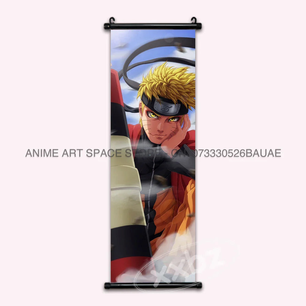 Naruto Hanging Paintings: Gaara, Obito Uchiha, Rock Lee, Kakashi, and Pain