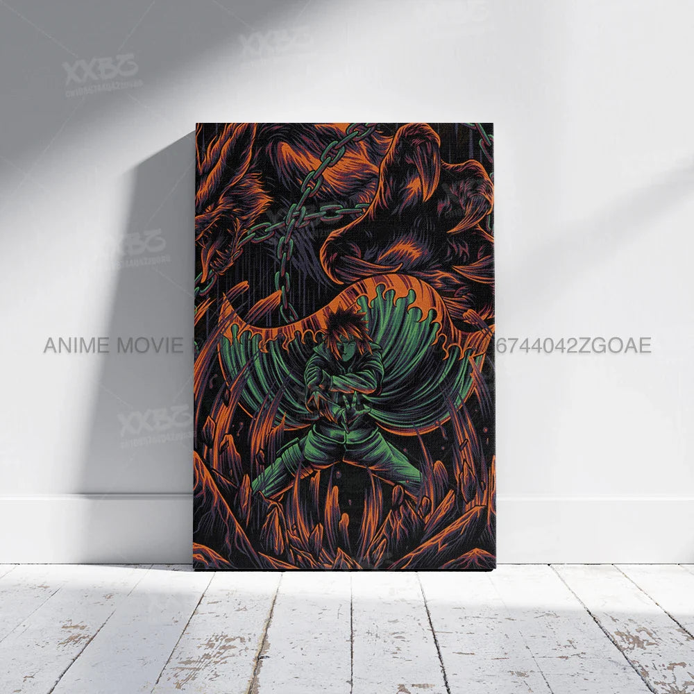 Uzumaki Naruto Poster – Jiraiya & Kakashi Anime Art for Home Decor
