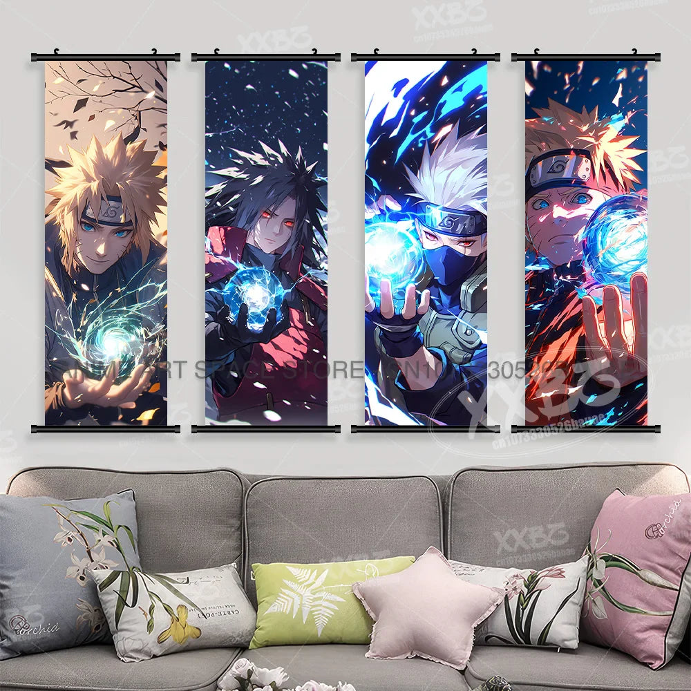 Japanese Anime Naruto Wall Artwork Canvas Scrolls - Uchiha Sasuke Print