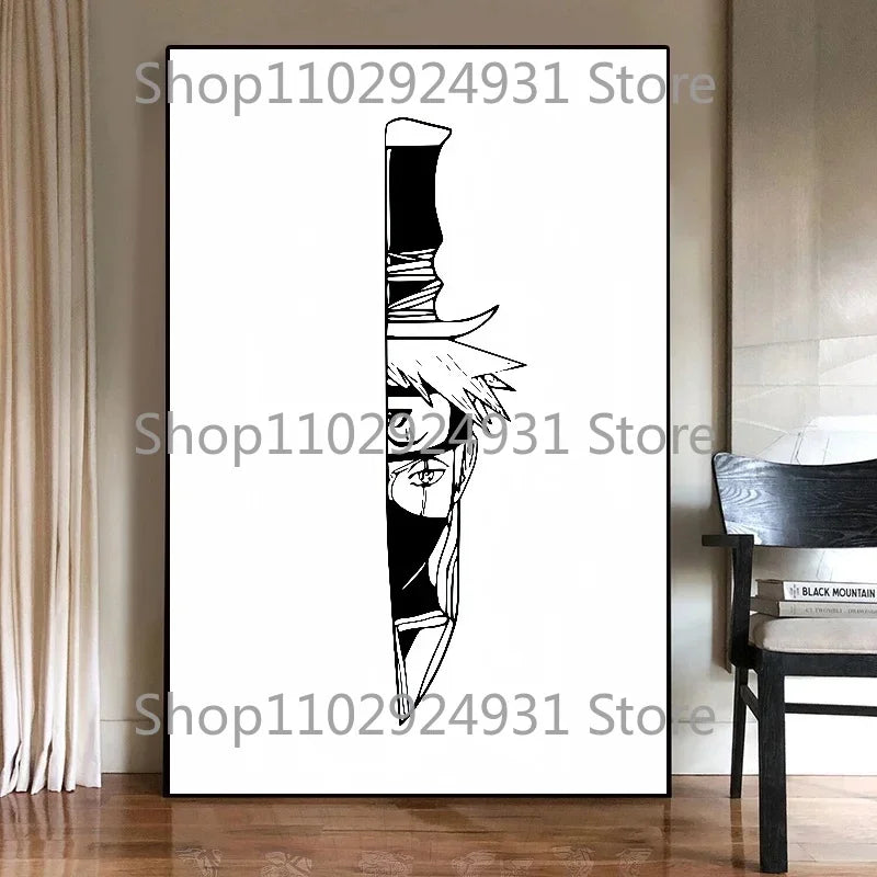 Japanese Classic Anime Uzumaki Naruto Black and White Poster