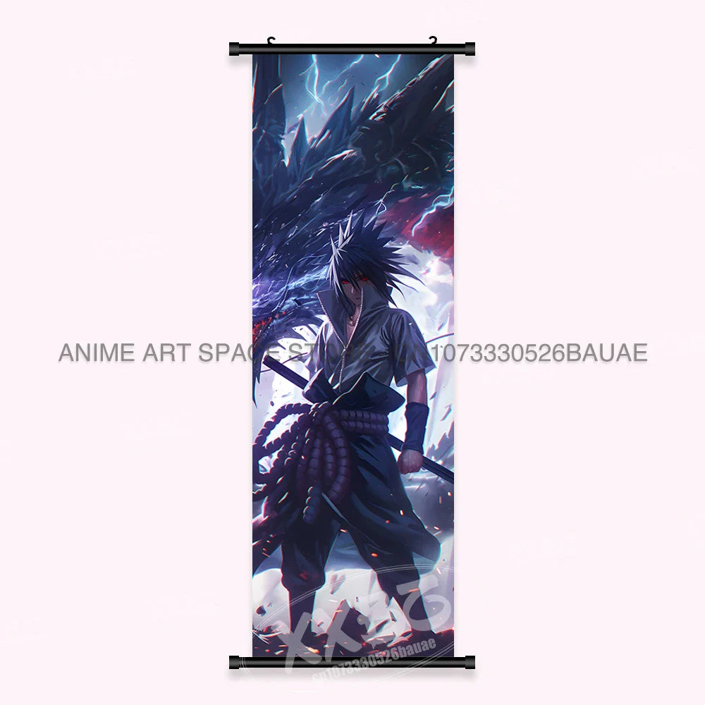 Japanese Anime Naruto Wall Artwork Canvas Scrolls - Uchiha Sasuke Print
