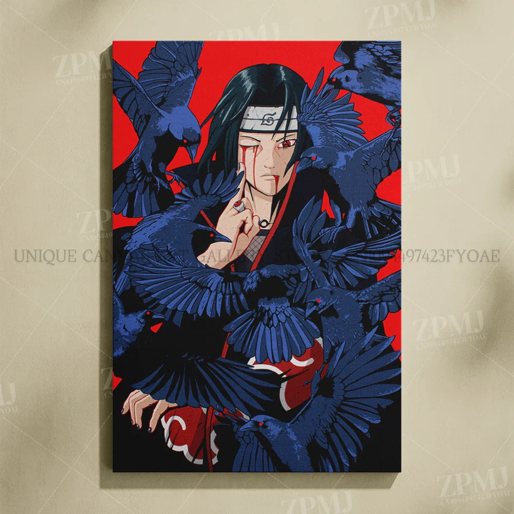 Uchiha Itachi Canvas Print – Japanese Anime Wall Art for Home Decor