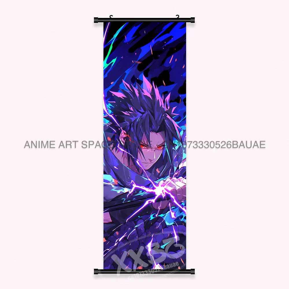 Japanese Anime Naruto Wall Artwork Canvas Scrolls - Uchiha Sasuke Print